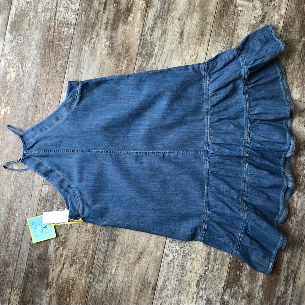 CeCe Denim Halter Dress - Picture 2 of 7
